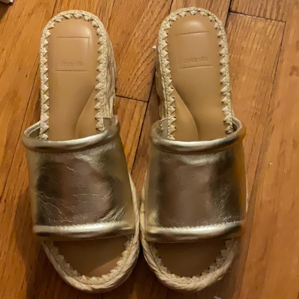 Dolce Vita Gold Espadrille Sandals